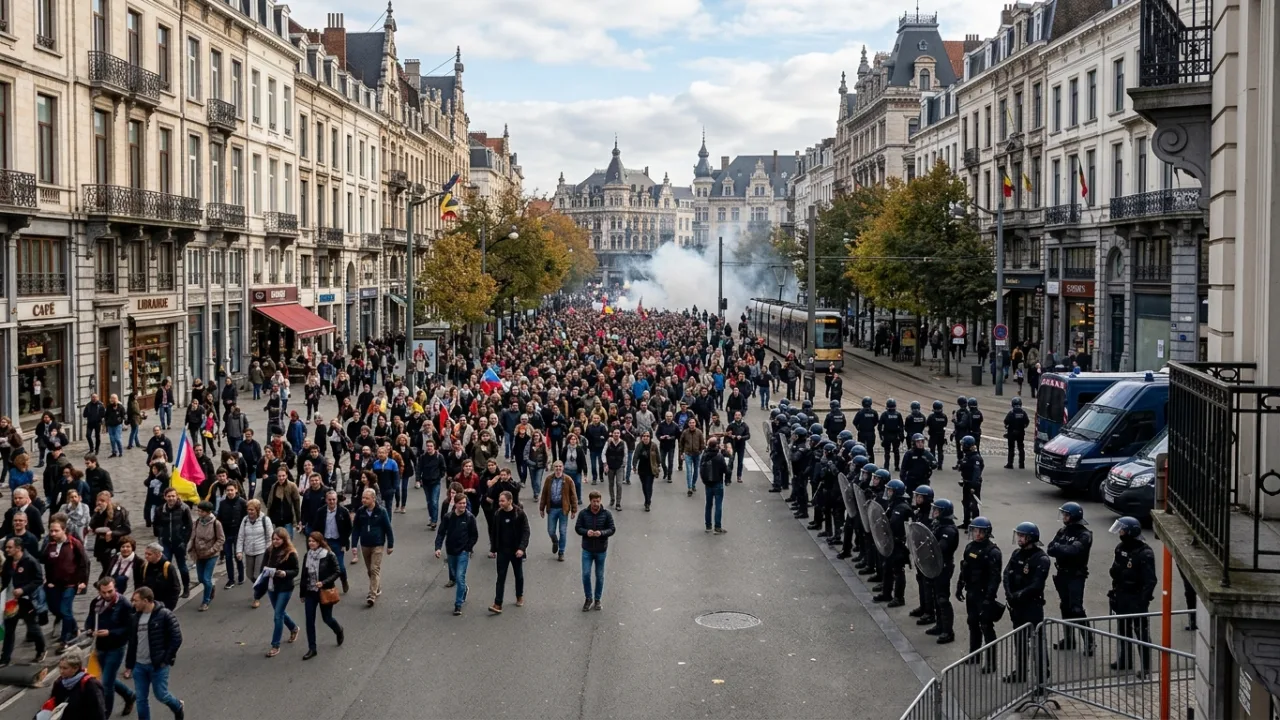Illustration : 50 000 manifestants à Bruxelles, mais personne ne compte la facture que l'on refuse de payer