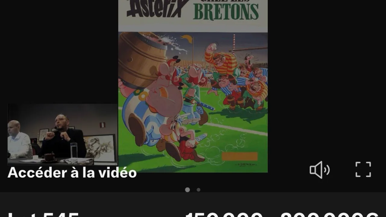 Illustration : Vente record : la couverture d’« Astérix chez les Bretons » adjugée 1,2 million d’euros à Liège